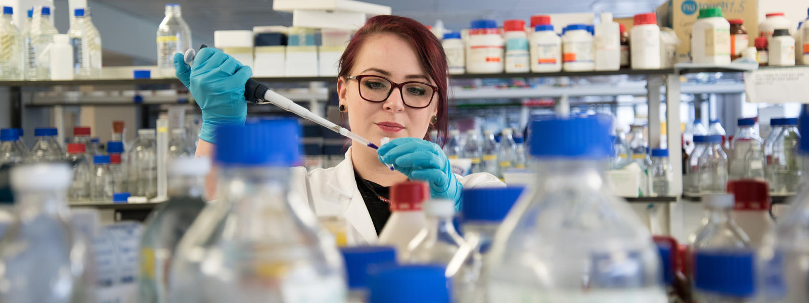 Female scientist in pharmaceutical laboratory