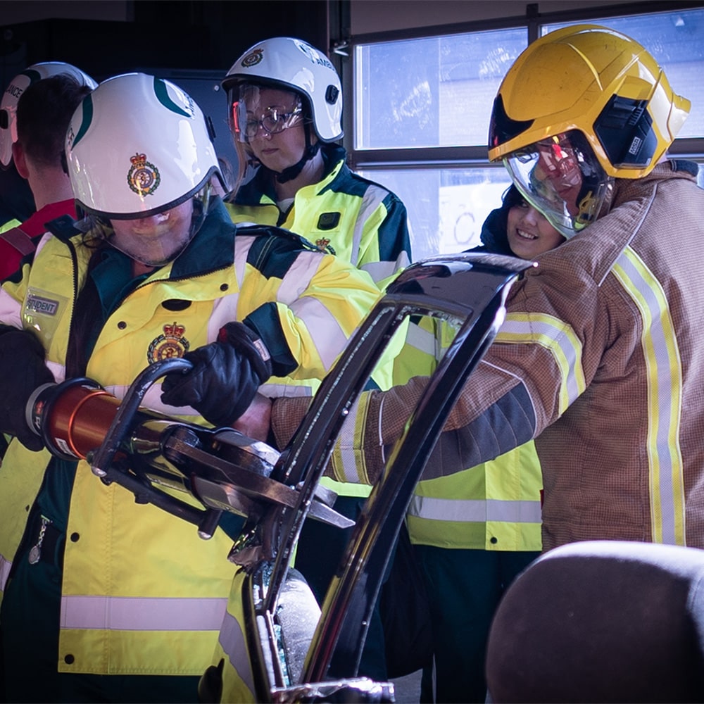 Paramedic Students with Fire Brigade
