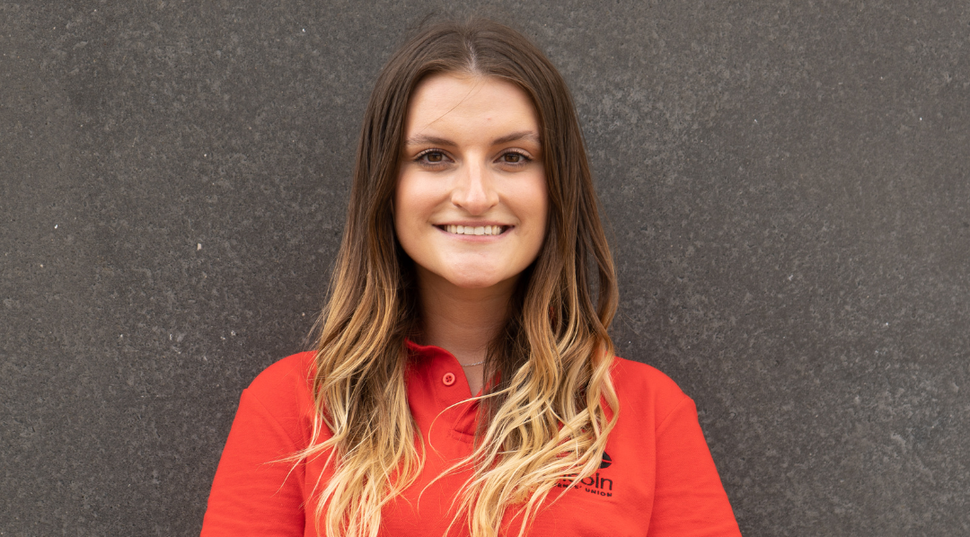 A headshot of Harriet, VP Campaign and Environment at the Students' Union