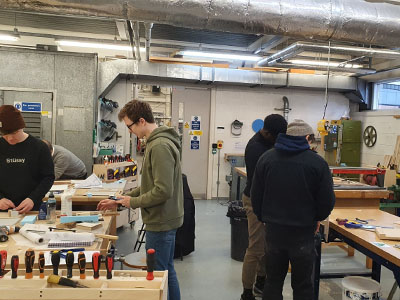 Students working in Architecture studio 