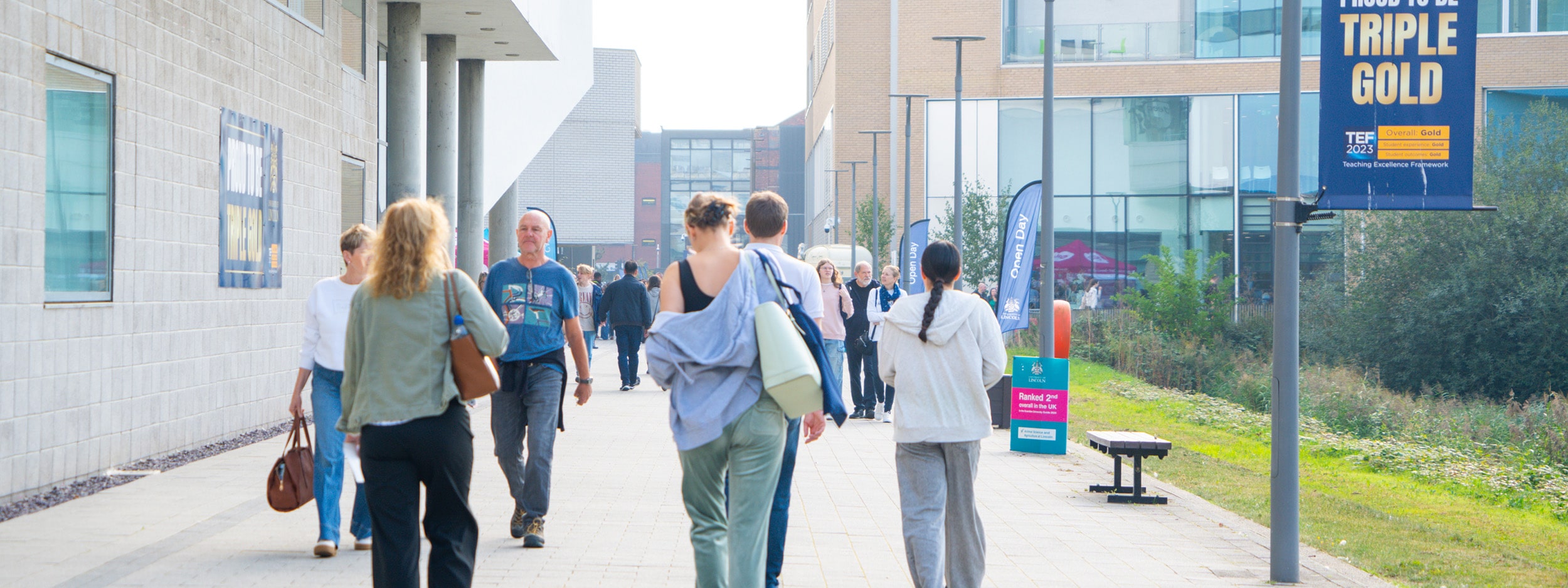 Open Day guests on campus
