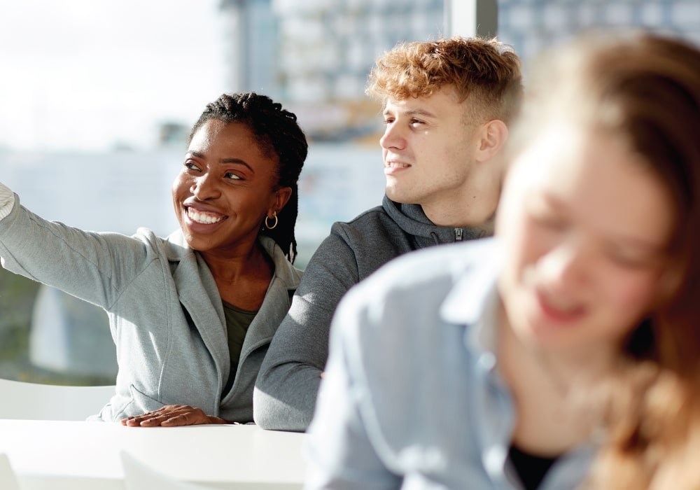 Three students, representing the Student Charter