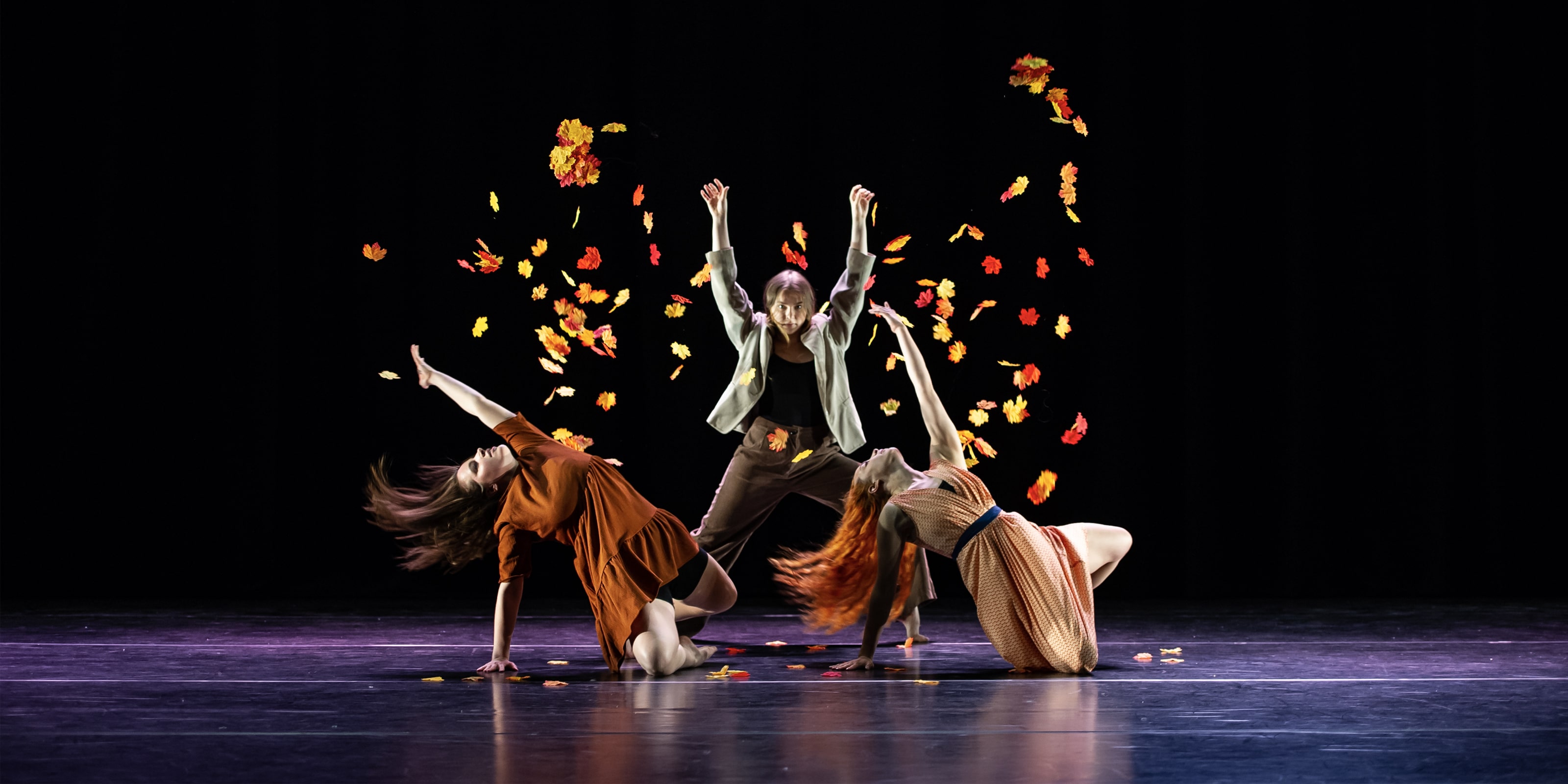 Dance students performing on stage