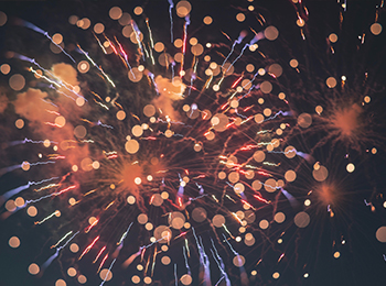Colourful fireworks at an event