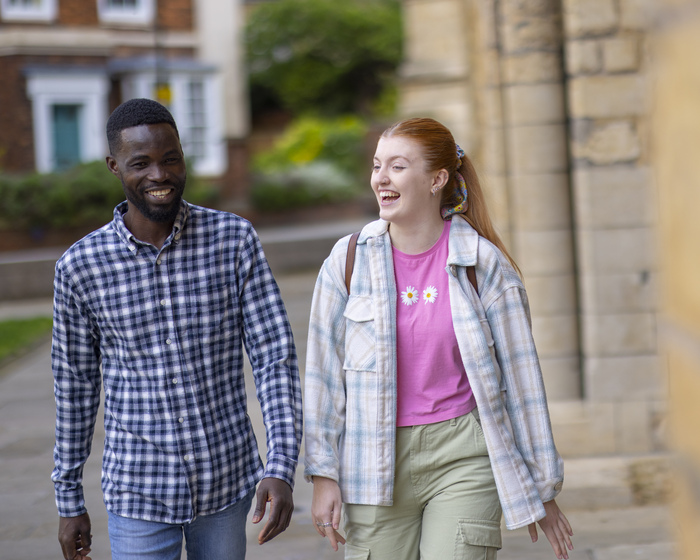 Students chatting in Cathedral Square