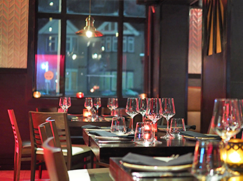 Evening venue awaiting guests.