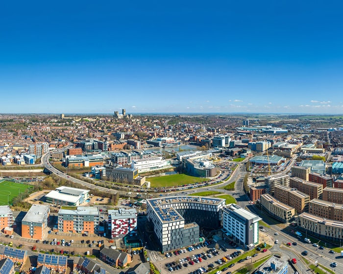 University of Lincoln campus from the air