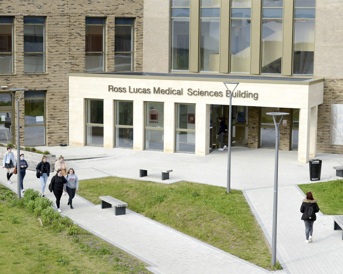 External view of the Ross Lucas Medical Sciences Building on campus