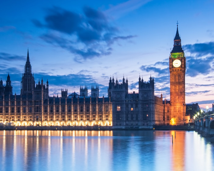 The Houses of Parliament at night