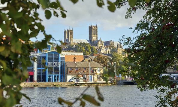 Buildings and businesses located on the Brayford Pool in Lincoln