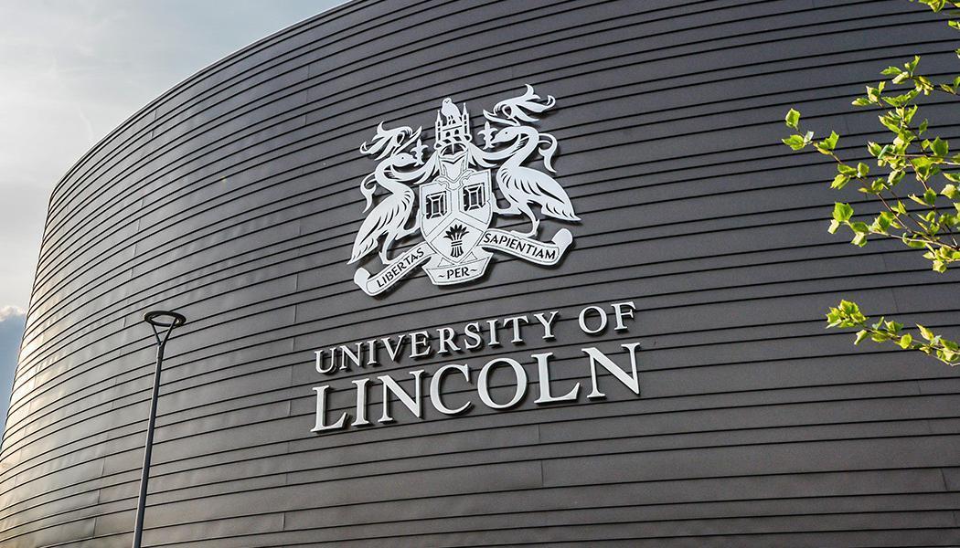 University of Lincoln logo on a building