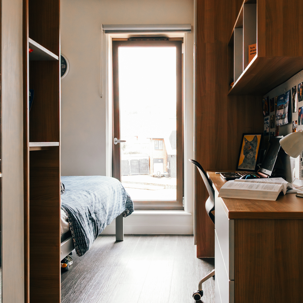 A view of a student room in University accommodation
