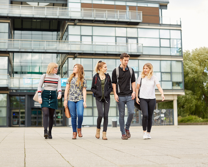 Students outside Minerva building