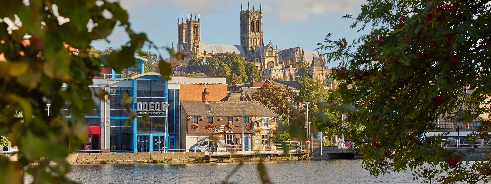 The Brayford Pool with Lincoln Cathedral in the distance