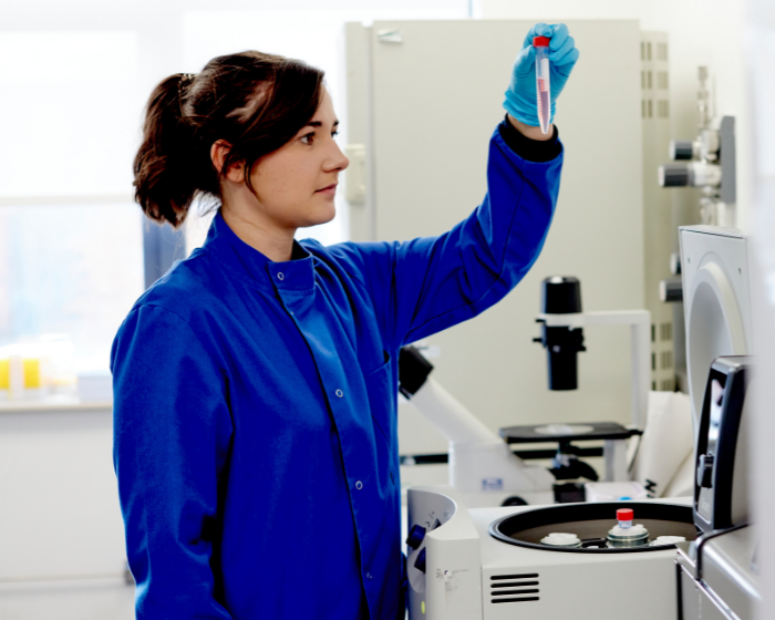 A student working in a lab