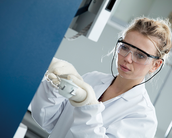 An engineering student working in a practical sessions