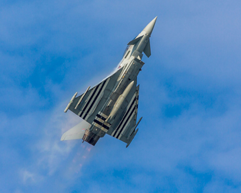 A Typhoon aircraft in flight