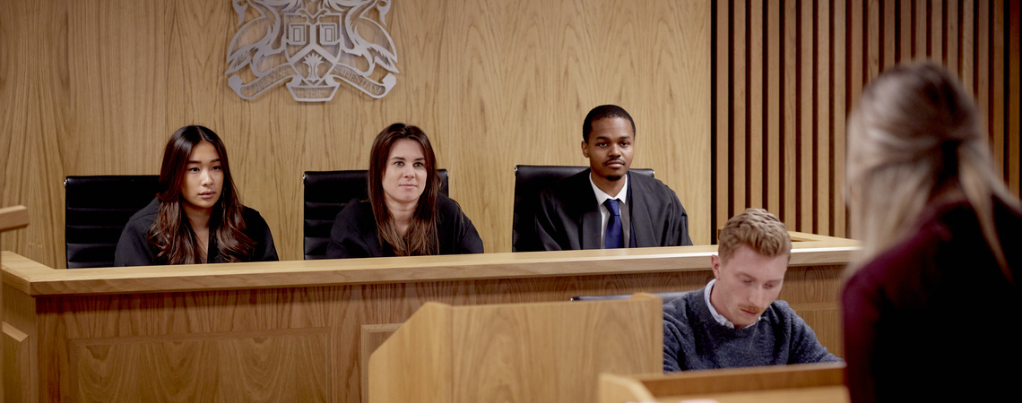 Students in a moot court setting
