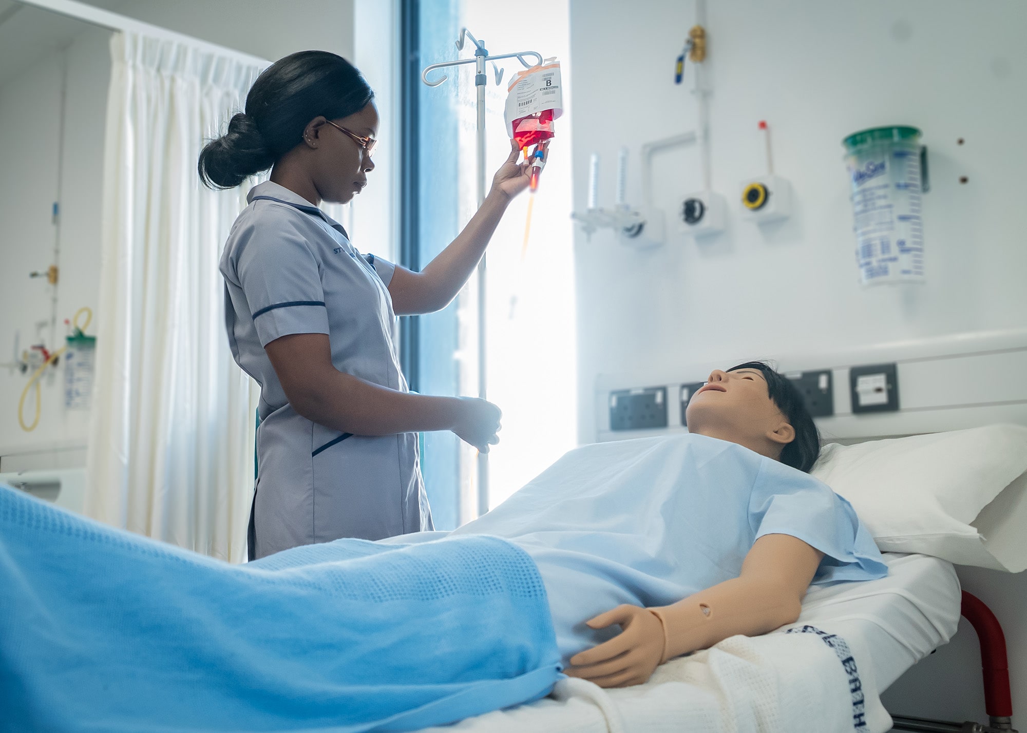 Nursing Student in a clinical skills suite