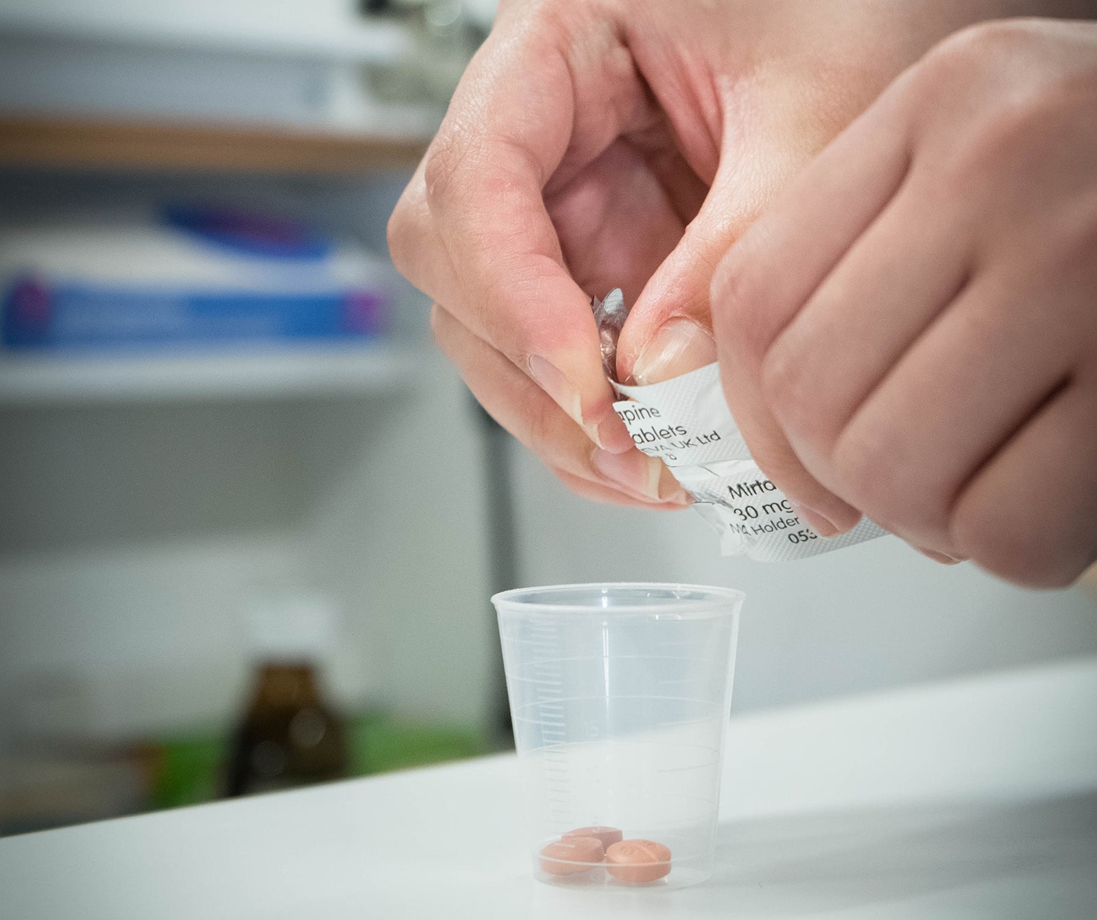 Student dispensing medication