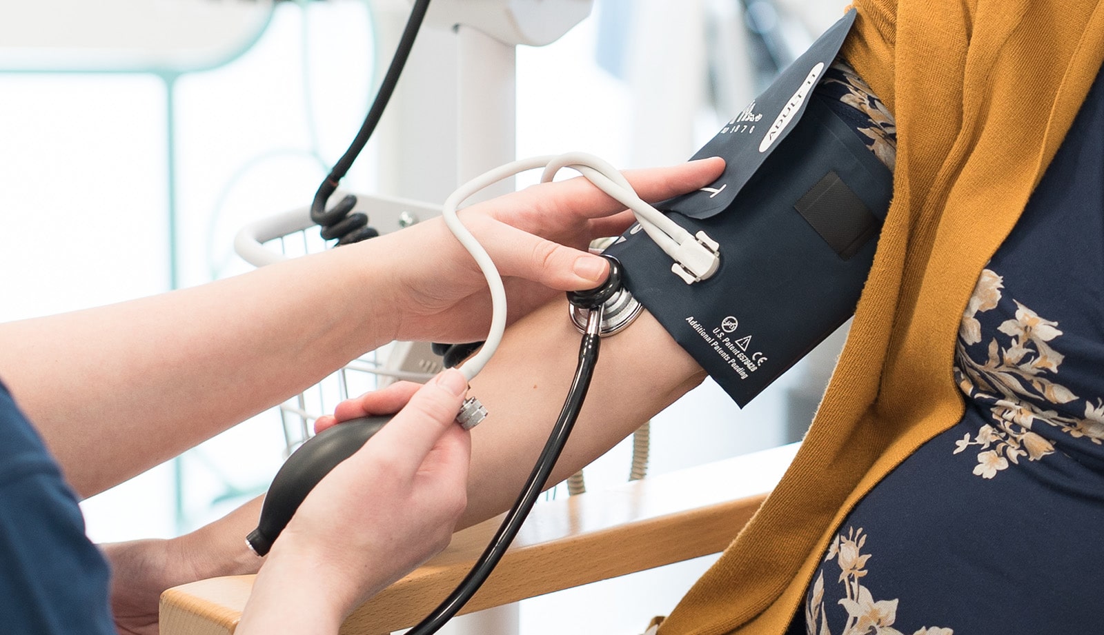 Close-up of blood pressure being measured