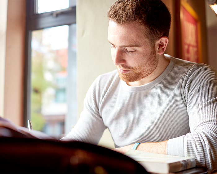 Student studying