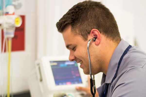 A nurse with a stethoscope