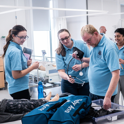 Student nurses in a practical session