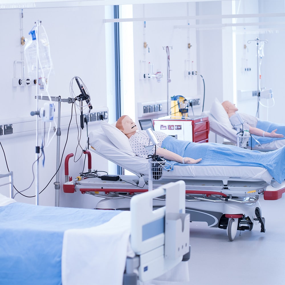 Clinical suite with medical mannequins