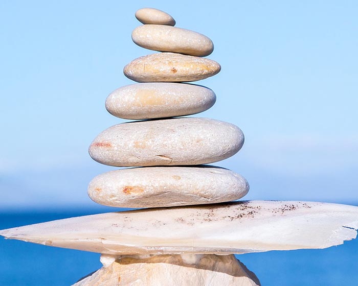 Stacked pebbles representing balance