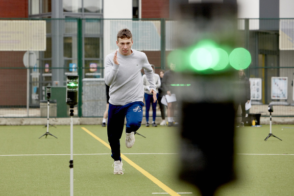 Sports student running.