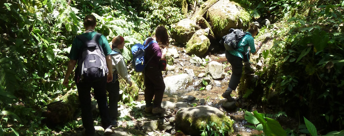 Students on a field trip to Ecuador