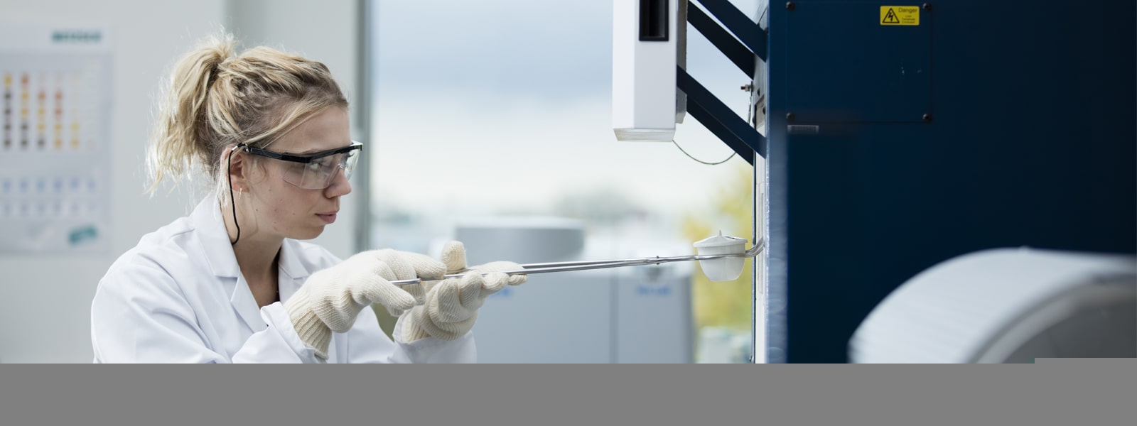 An engineering student working in a lab