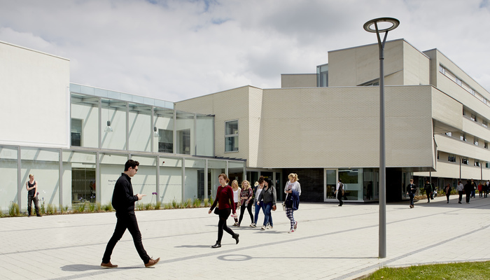 Students walking on campus