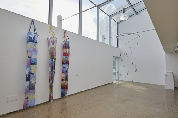 A exhibition of student work in the on-campus gallery