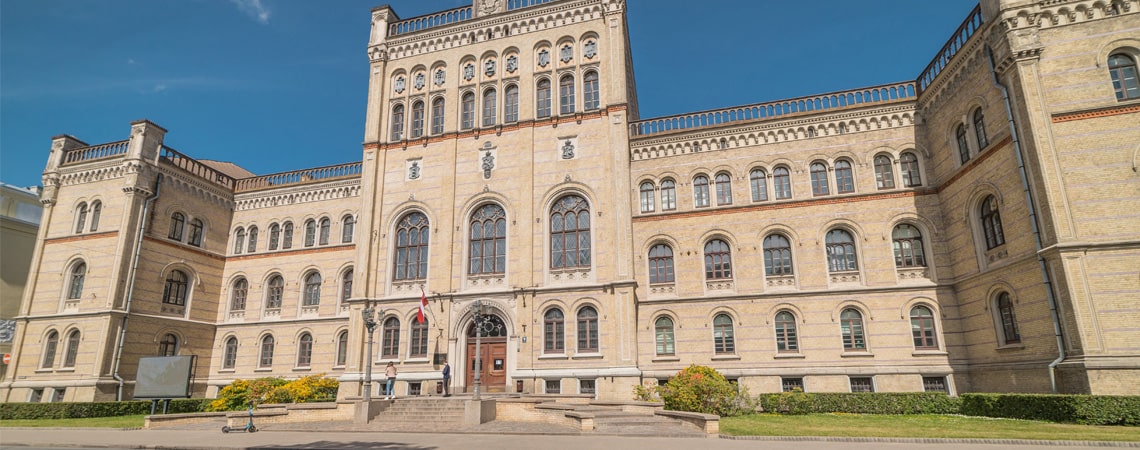 The exterior of an official building in Riga, Latvia