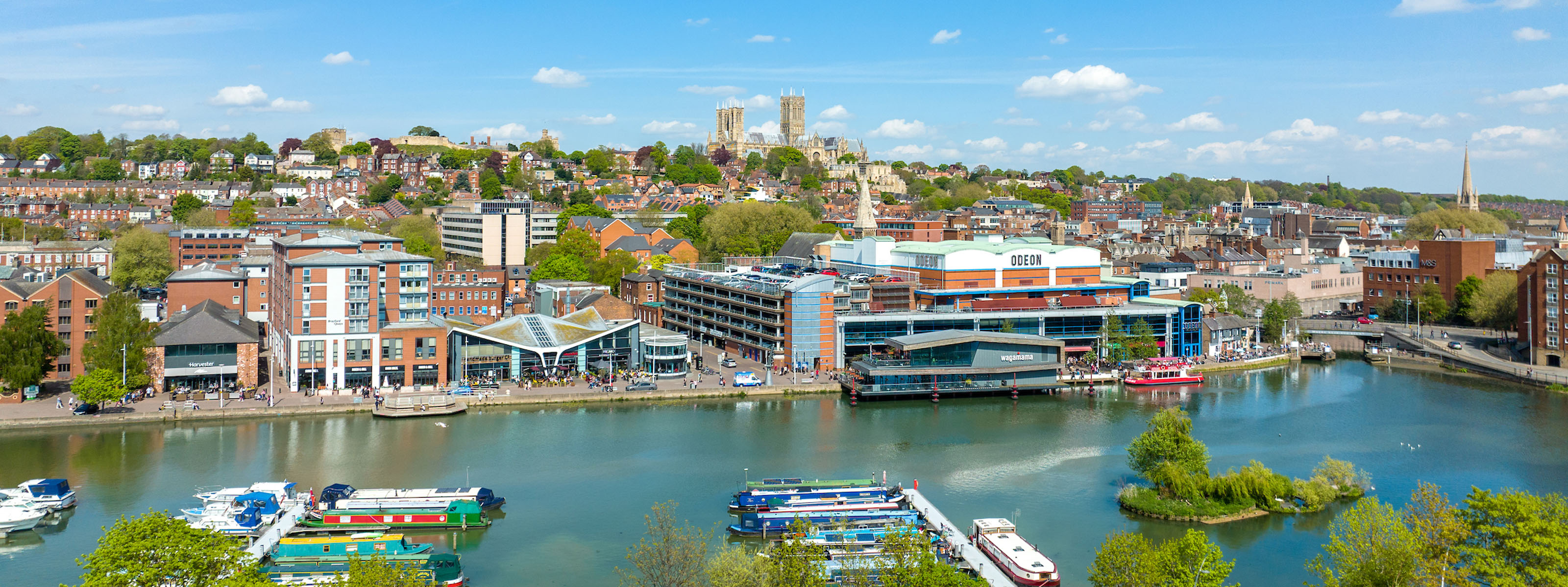 A view of Lincoln across the Brayford Pool