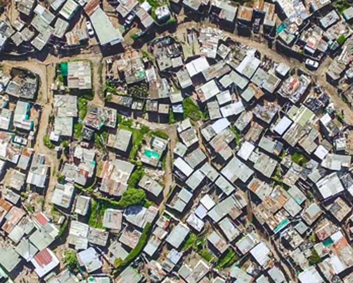 Stock image - ariel shot showing buildings 