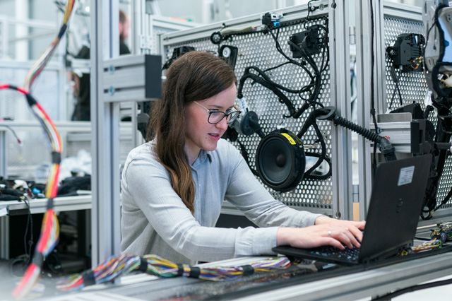 A researcher working with specialist equipment