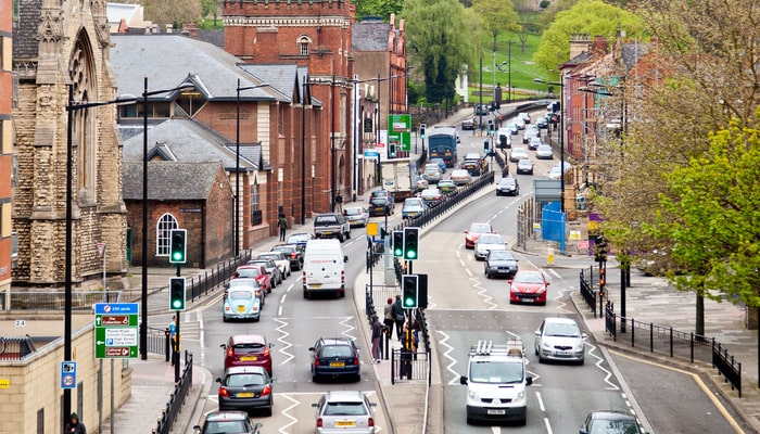 Cars in Lincoln city centre