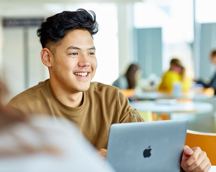 Student with a laptop