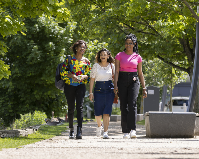 Students walking on campus