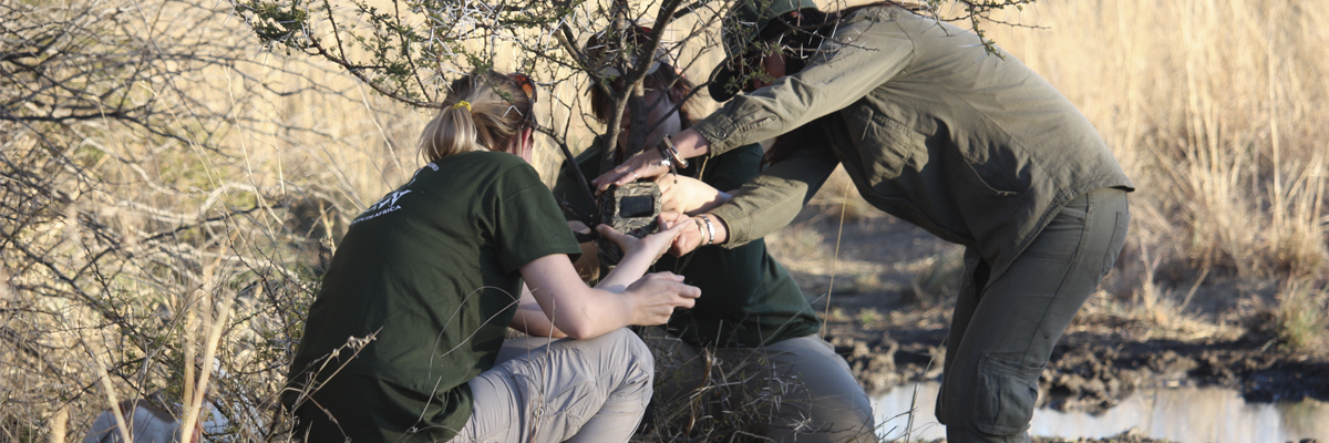 Students studying ecology while at the Mankwe Wildlife Reserve.