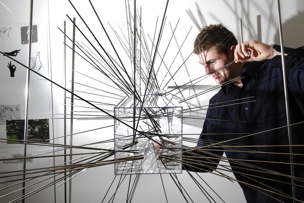 A student working on a project