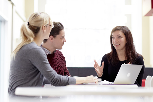 A group of students working together on a project