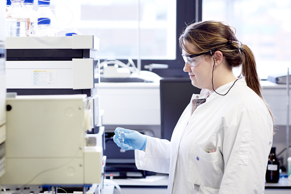 A student undertaking work in a lab