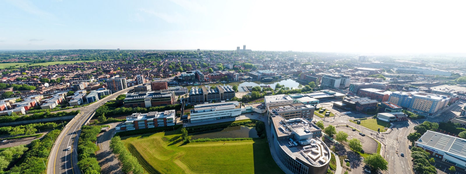 University of Lincoln Brayford Campus from Air