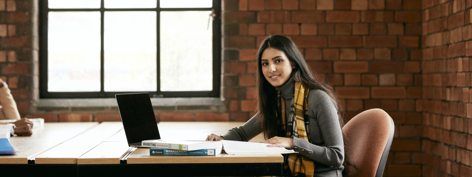 A student in the library