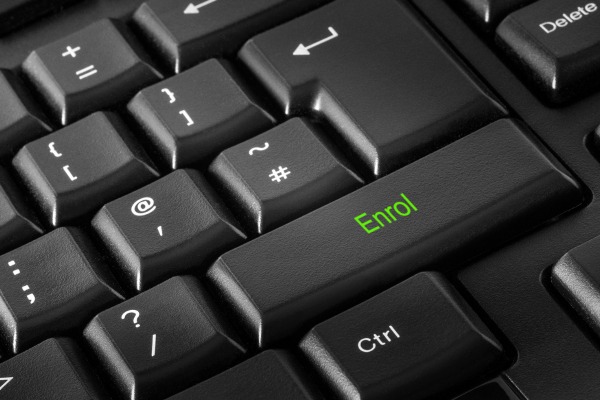 Keyboard with enrol button