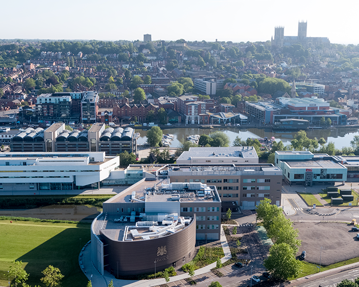 Lincoln University campus with City and Cathedral in the background